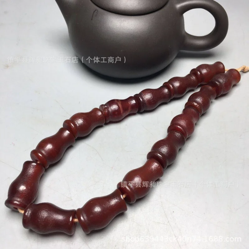 Reflow Fenghua Agate High Oil Old Patina Calcification Horseshoe Pattern Bracelet Necklace Loose Beads