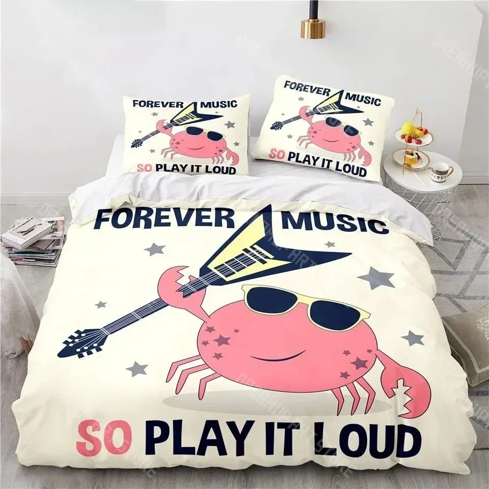 Exquisite 3D Print Musical Monkey Bedding Set Duvet Cover Bedroom Comforter Covers Single Twin King Size Quilt Cover Home Texti