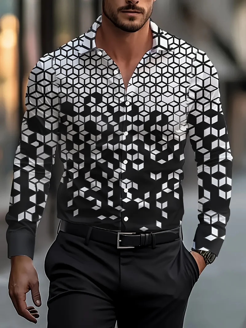 Men's casual and handsome long-sleeved shirts look good, comfortable and durable in all seasons