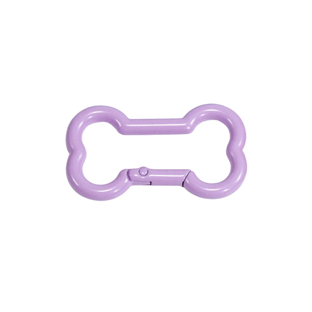 Painted Colored Spring Buckle Bone Shaped Metal Keychain Hook