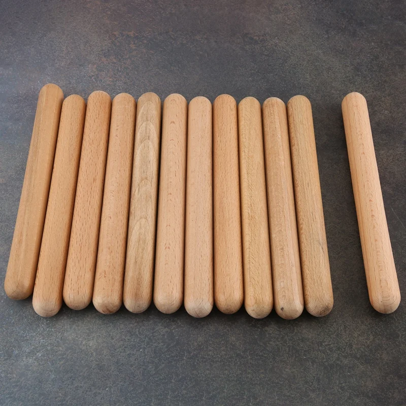 New 6 Pairs Wood Claves Musical Percussion Instrument Rhythm Sticks Percussion Rhythm Sticks Children Musical Toy