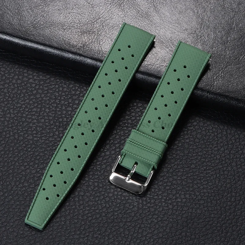 Tropical Silicone Watch Band Quick Release Watchband 18mm 20mm 22mm Soft Rubber Smart Watch Strap for Oris for Seiko for Citizen