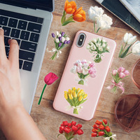 50PCS Beautiful Tulip Graffiti Stickers DIY Luggage Speaker Skateboard Notebook Water Cup Waterproof PET Stickers