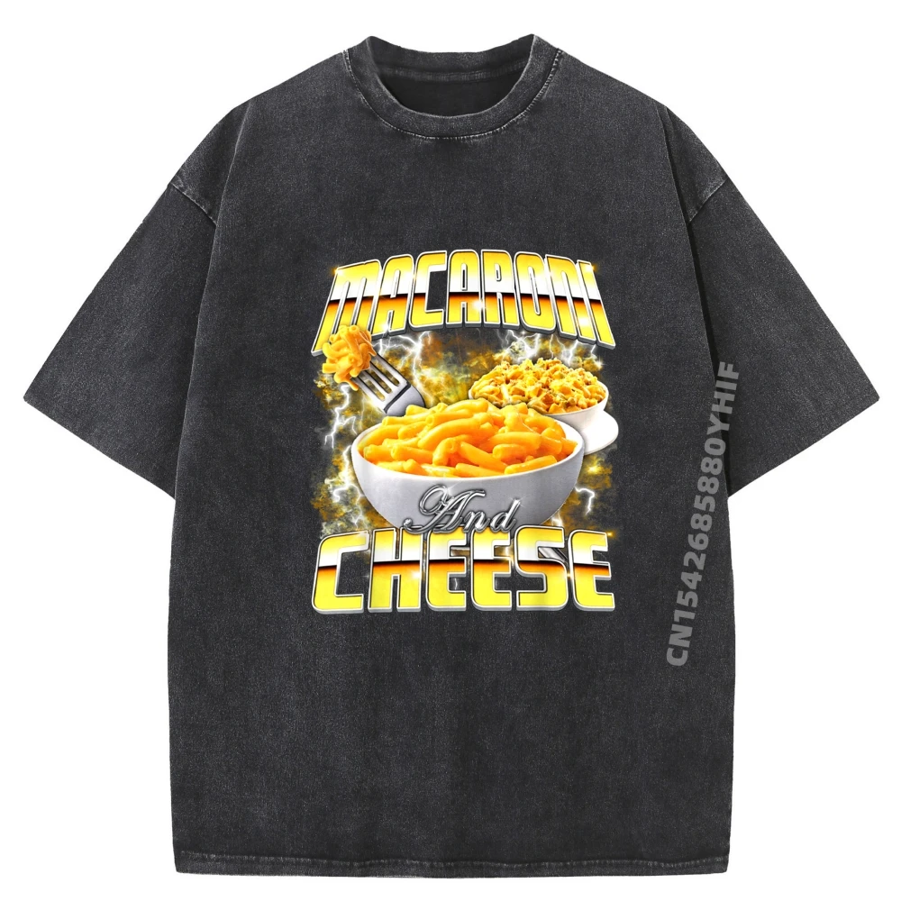 

Macaroni And Cheese Meme Bootleg Rap Style 90s Vintage Funny Designer Clothes Men Unisex Printed T-Shirt Retro Washed Tshirt