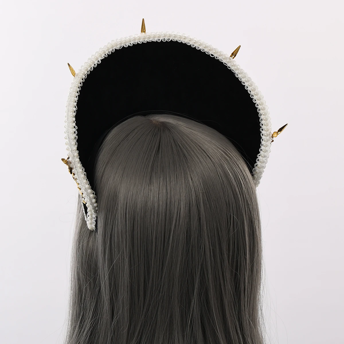 Tudor Hat Crown Headband Handmade Palace Style Lolita Headpiece Retro Gorgeous Cross KC Hair Ornament