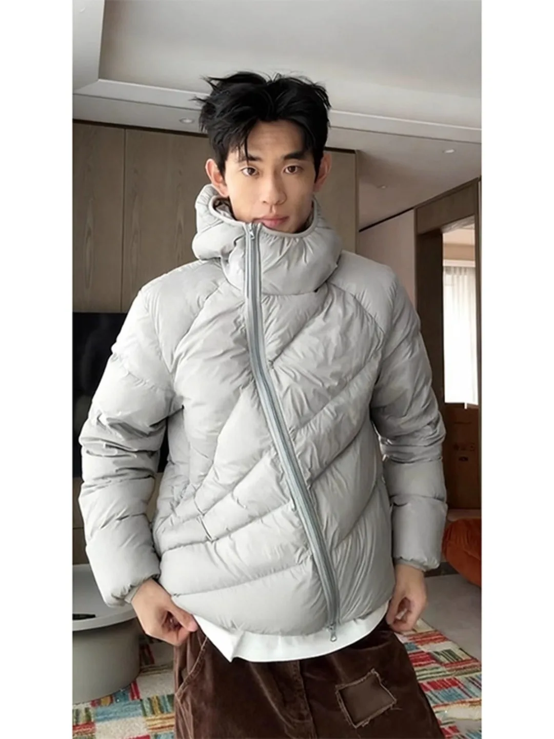 

Утепленная зимняя хлопковая куртка для мужчин с капюшоном, коротким рукавом и оригинальным дизайном, повседневная теплая верхняя одежда