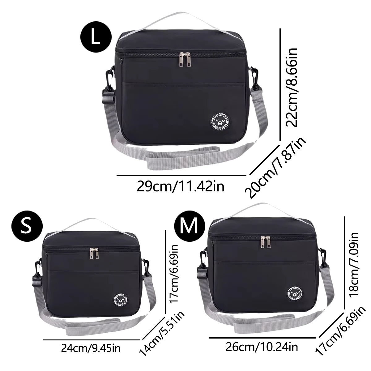 Portable Lunch Bag Food Thermal Box Durable Waterproof Office Cooler Lunchbox With Shoulder Strap Insulated Case