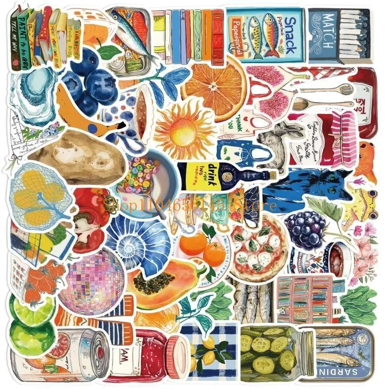 5asd 50 Mediterranean Aesthetic Decals Reusable Waterproof Stickers for Customizing Backpacks Bottles Tools