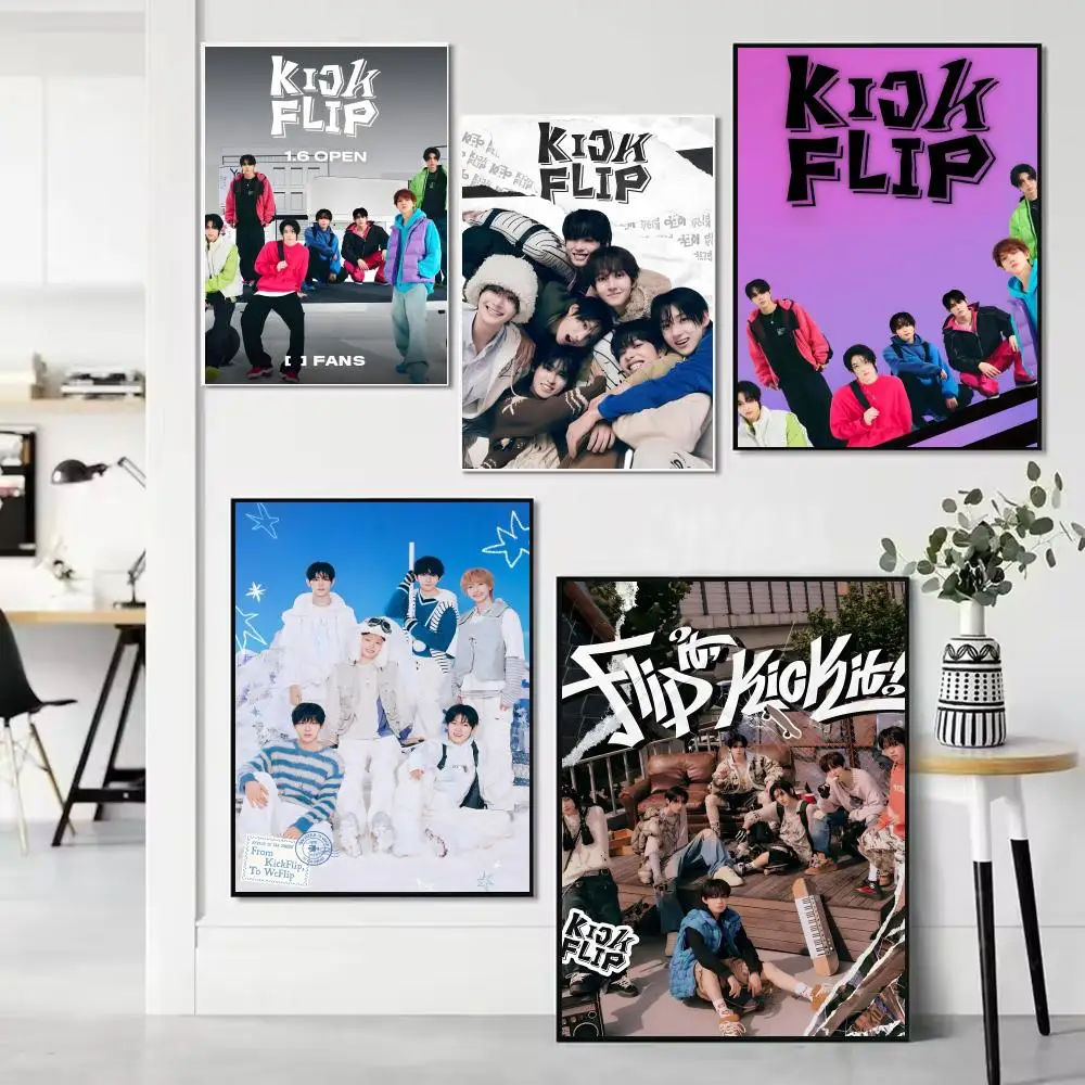 Boy Group K-KICKFLIP Poster Unframed Canvas Artwork for Bedroom Living Room Bathroom Wall Decor