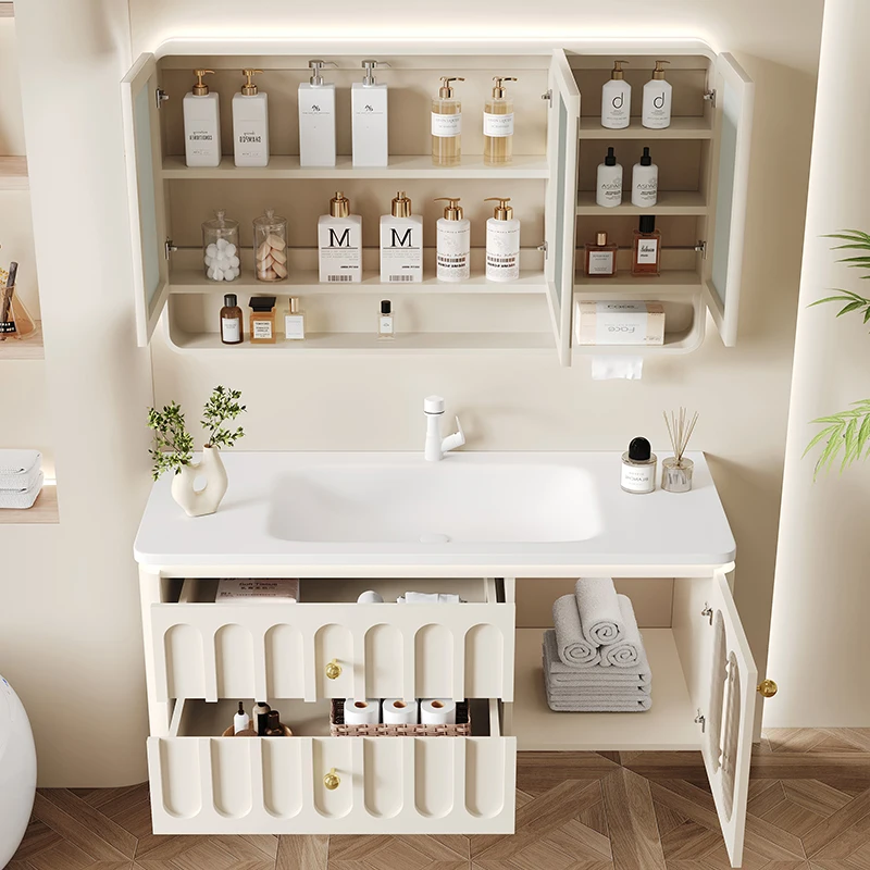 الصين الأبيض خزانة المرحاض النبات فوق الأدراج بالوعة الغرور مجوهرات الحديثة دولاب الأدوات العناية بالبشرة Gabinete الأثاث العصري #4