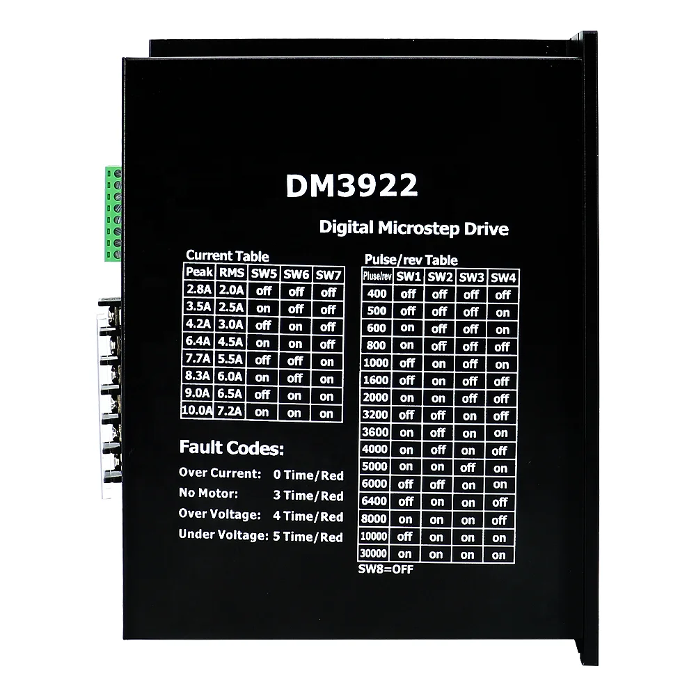 HLTNC DM3922 AC 110V～220V 10A 三相ステッピングモータードライバー、130 NEMA52ステップエンジン対応、大トルクCNCフライス盤・ルーター用