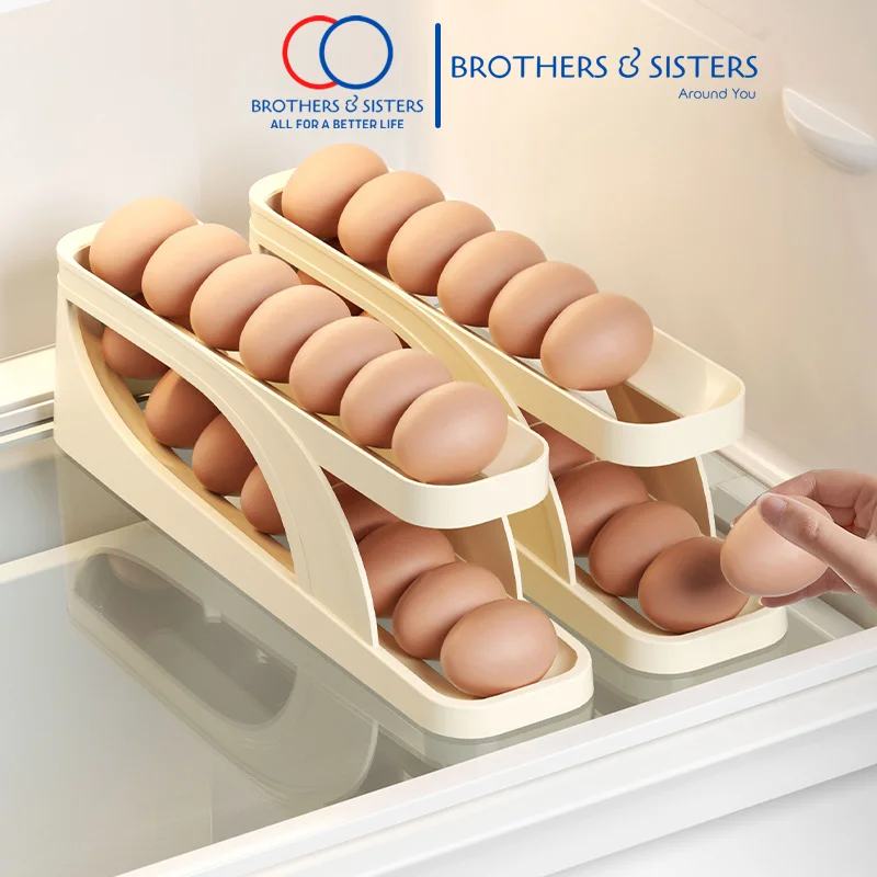 

Egg Storage Box Refrigerator Storage Rack Can Be Turned Over Kitchen Special Container For Egg Tray Fresh-keeping Box Egg Carton