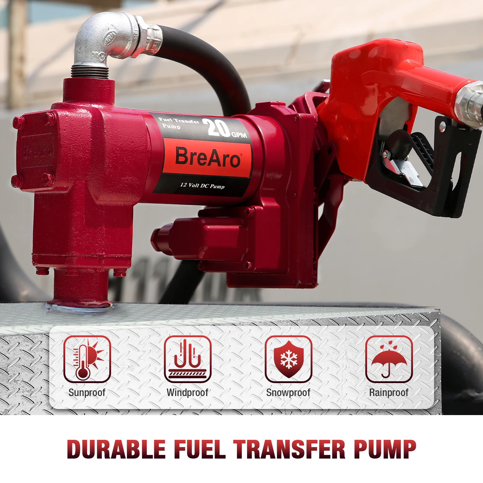 Diesel Fuel Transfer Pump Kit 20GPM 12V DC Portable Electric Self-Priming Fuel Transfer Extractor Applicable for Refueling