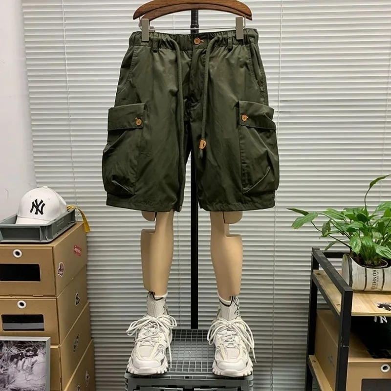 New Summer Outdoor Sports Hiking Techwear Large Pocket Cargo Shorts Men's Casual Loose Fit Plus Size High Quality Shorts