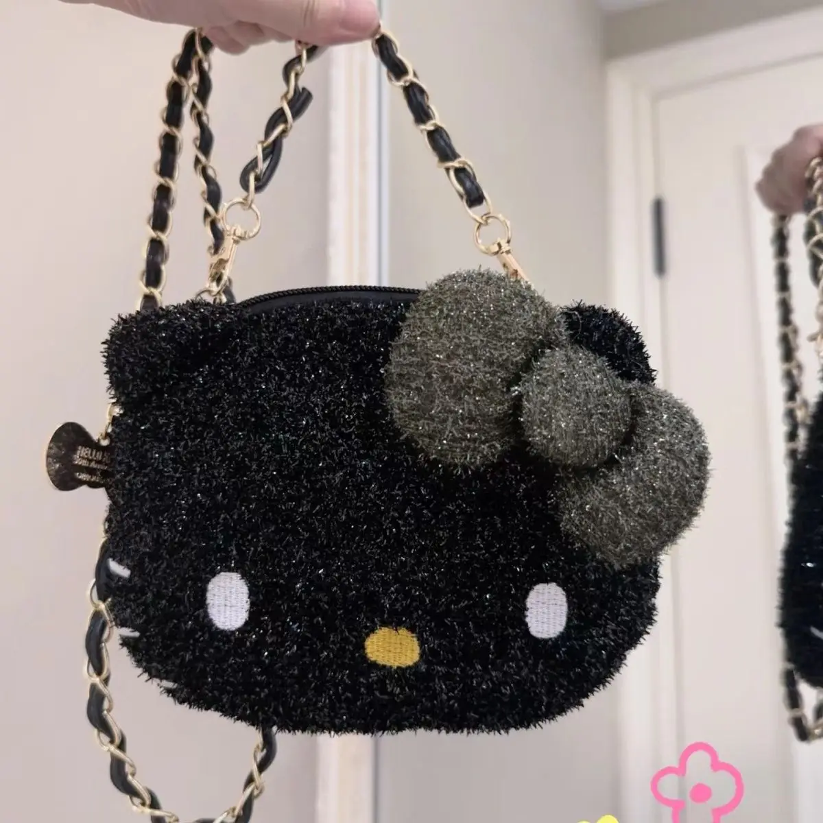 Sanrio Hallo Kitty Umhängetasche Cartoon Retro Kette Handtaschen weiche Mode lässig Mädchen Umhängetasche Plüsch Messenger Geldbörse