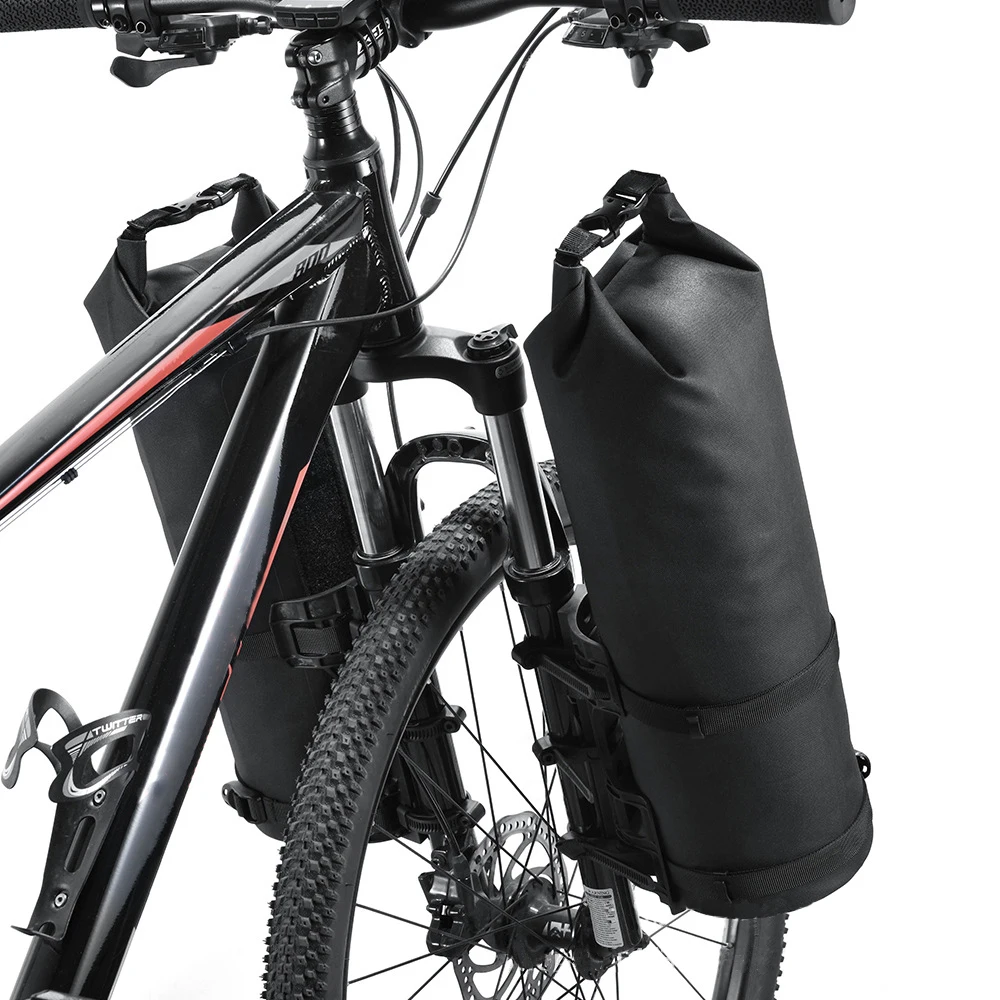 3L/7L Bike Fork Bag Waterproof Roll Top Dry Bag Fork Bag Cycle Bucket Pack Bike Pannier Waterproof Dry Bag with Mounting Mount