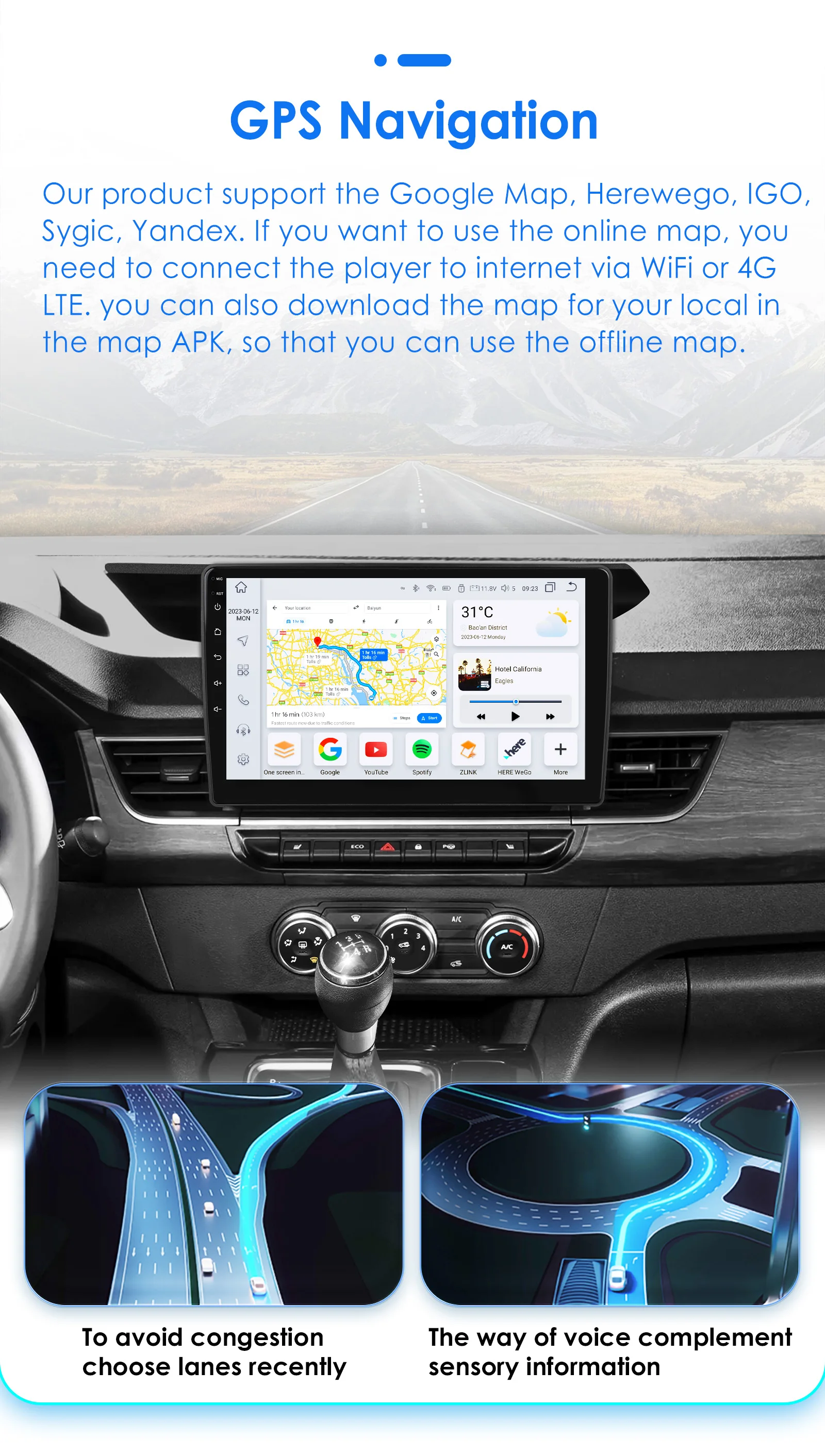Hizpo Car Radio Android 14 Auto For Renault Kangoo 2019 - 2025