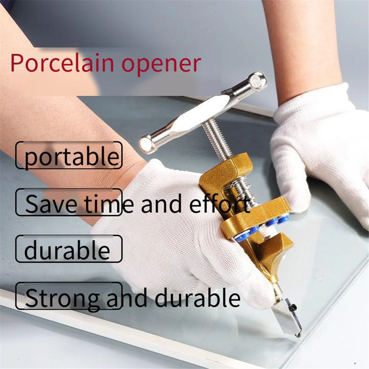 N18R 1set Tile Cutter 2 in 1 Glass Tile Cutter Manual Glazed Tiles Mirror Cutting Machine Opener Home Improvement Black