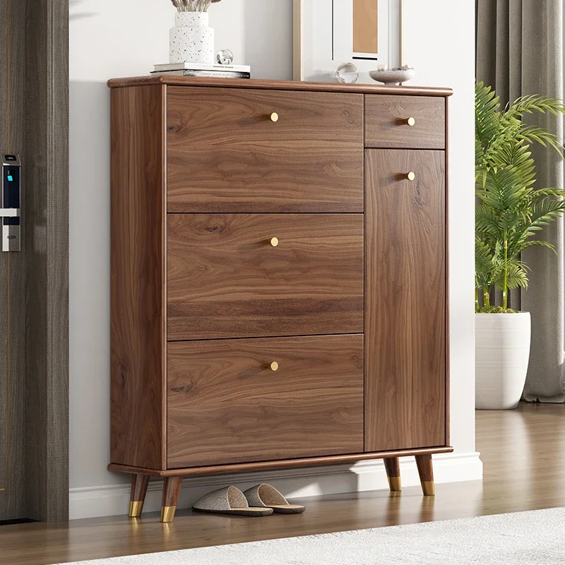 تصميم خزانة الأحذية الخشبية قوية عمودية جميلة غرفة المعيشة رف الأحذية المنظم توفير المساحة Schoenen Kast أثاث المنزل #2