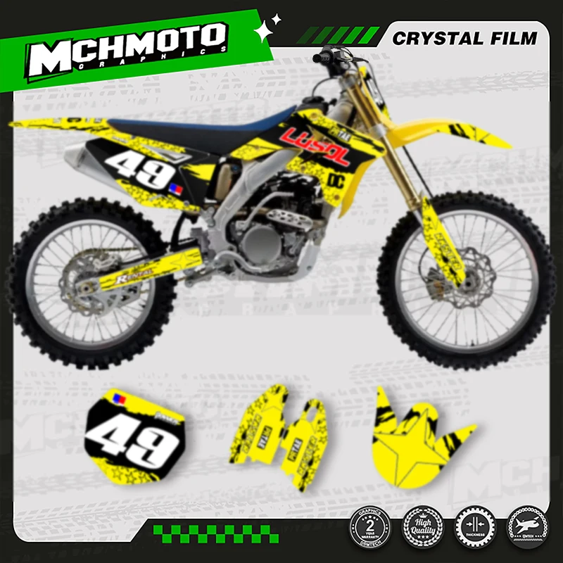 

MCHMFG MOTO Custom Team мотоциклетная графика фоновая наклейка комплект наклеек для SUZUKI 250 2007 2008 2009 RMZ 004