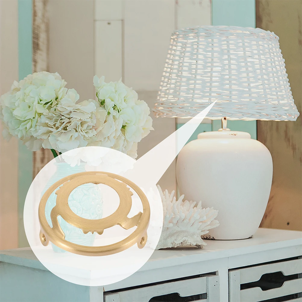 

Pure Copper Lamp Head E14 Socket Triangular Bracket Shade Adapter Ring Sturdy Design Durable Material Glass Bulb Fixing Table