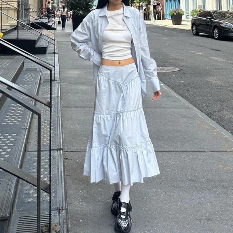 Gonna lunga retrò 2025 Gonna da fata con vita temperamento primaverile ed estivo