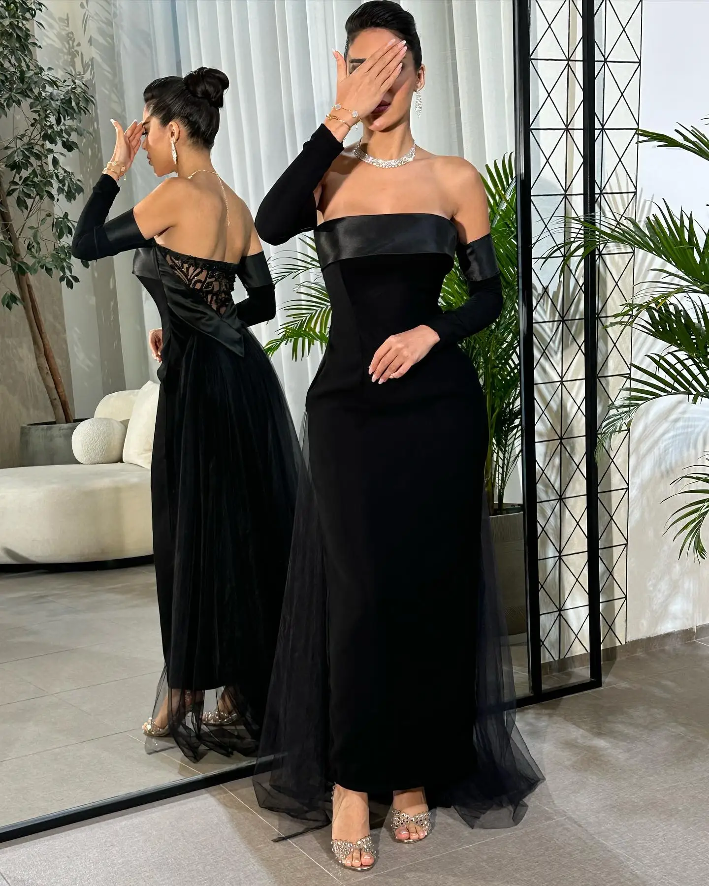 

Customized Elegant Jersey Evening Dresses Exquisite Ruched Party Dress Temperament Strapless Backless Bespoke Occasion Gowns