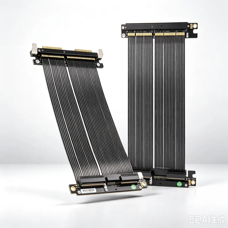 aa-for-adt‑link-pcie-50-x16-adaptador-elevador-de-tarjeta-grafica-de-doble-conexion-invertida-de-alta-velocidad-sin-perdidas-ultrafino-plateado