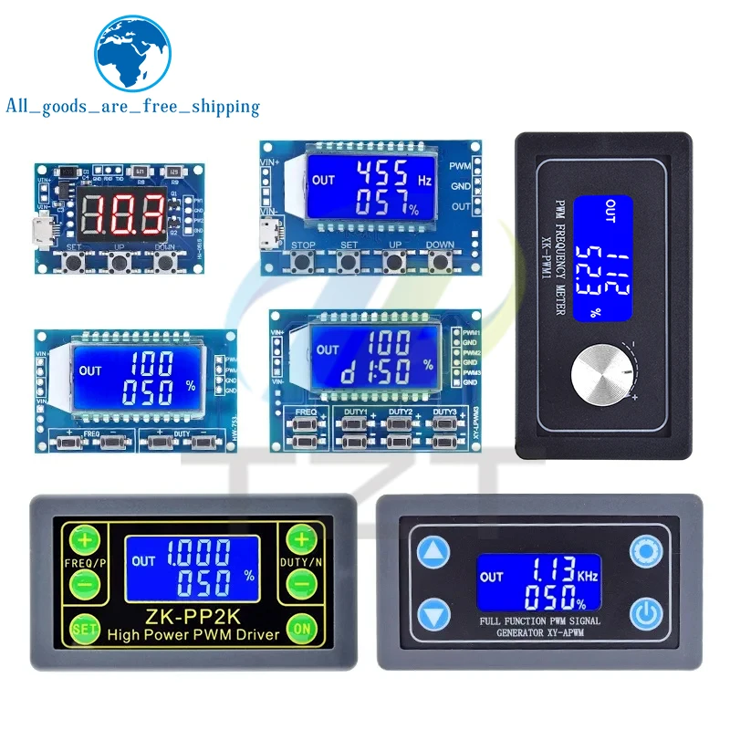 Tzt Dual Mode Signaal Generator Pwm Pulse Frequency Duty Cycle Verstelbare Module Lcd Display 1Hz-150Khz 3.3V-30V Pwm Board Module