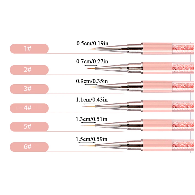 Ekstremalnie drobna pędzel do zdobienia paznokci lakier żelowy UV pędzle do rysowania 5-15mm pędzelek do kresek DIY francuski siatka paski tipsy akrylowe