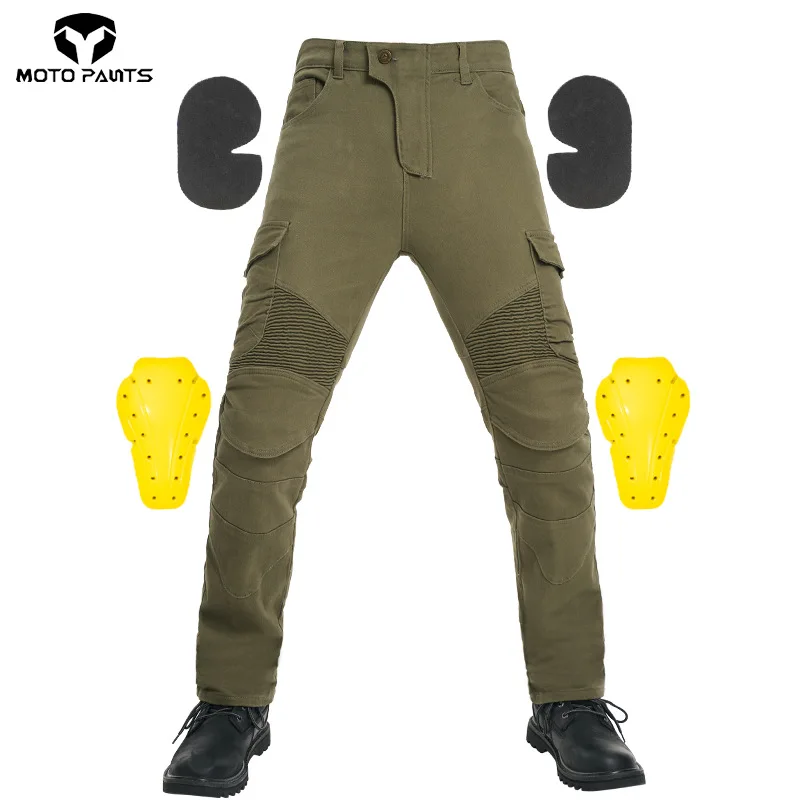 

Motorcycle Riding Jeans with Protective Gear Racing Equipment Locomotive Pants
