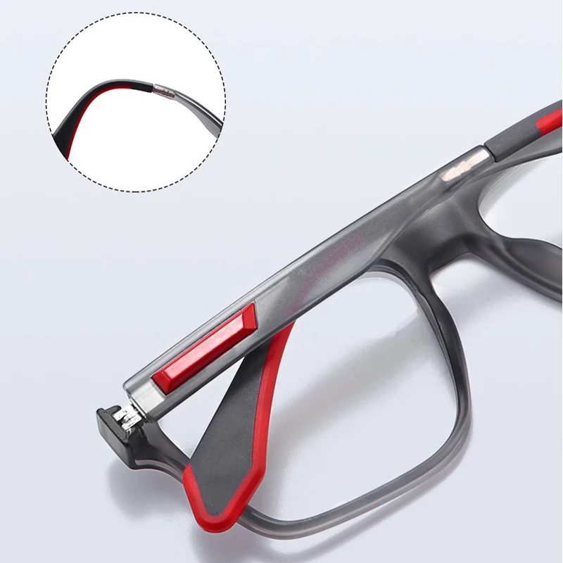 BLMUSA Retro Large Frame Ultralight TR Non-Slip Sports Myopia Glasses Anti Blue Light Prescription Reading Driving Sunglasses view 4