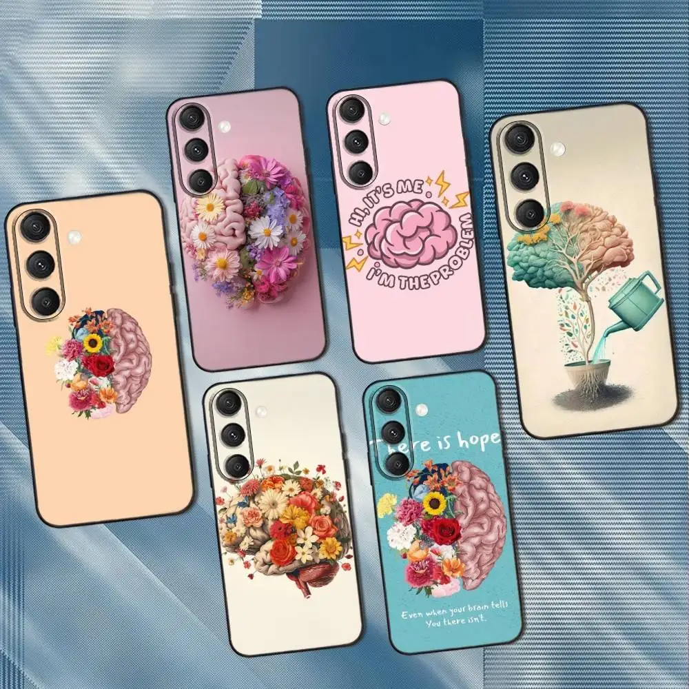 

Anatomy Brain Art Phone Case For Samsung S25,S24,S23,S22,S21,S20,S10,Ultra,Plus,Lite,FE,Soft Silicone Black Cover