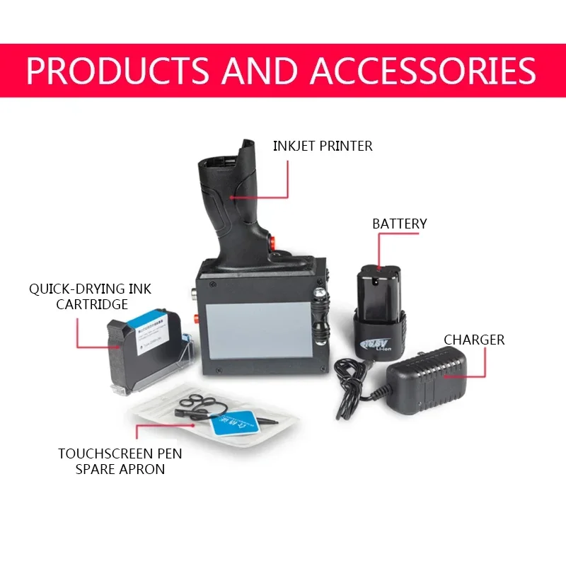 

2025 Handheld Smart Inkjet Printer Portable Automatic Date Printer Coding Machine Label Barcode QR Code Coding Device