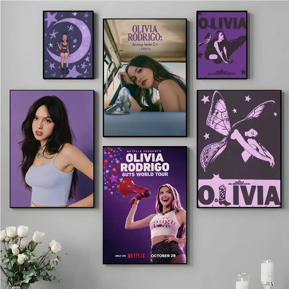 O-Olivia كول R-Rodrigo ملصق فني ذاتي اللصق مقاوم للماء ورقة ملصق مقهى بار غرفة جدار ديكور