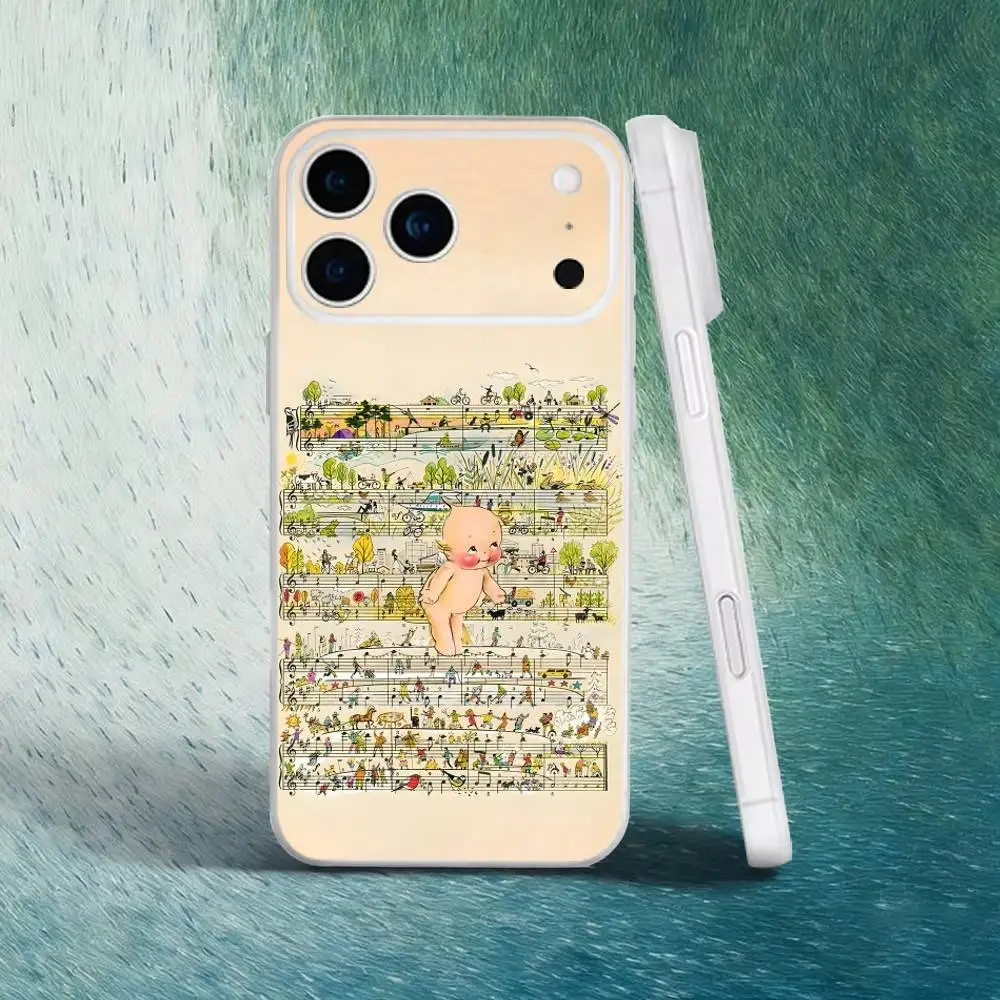 귀여운 K-Kewpie 천사 폰 케이스 아이폰 17,16,15,14,13,12,X,XS,Pro,Max,Plus,E,Air,Mini용 마그세이프 자석 프로스트 클리어