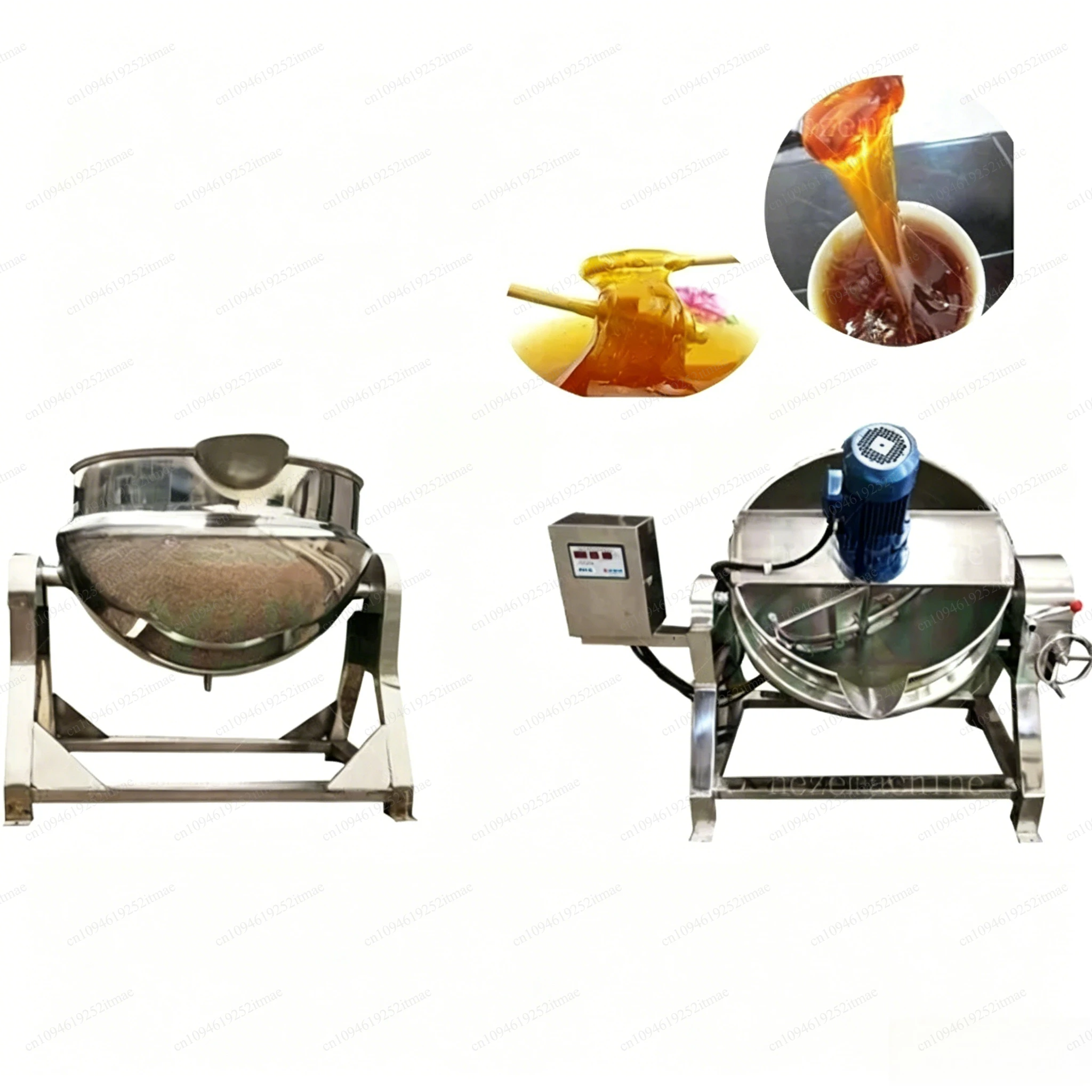 Industrial Jacketed Cooking Kettle With Mixer Gas Steam Electric Heating Jam Processing Pot