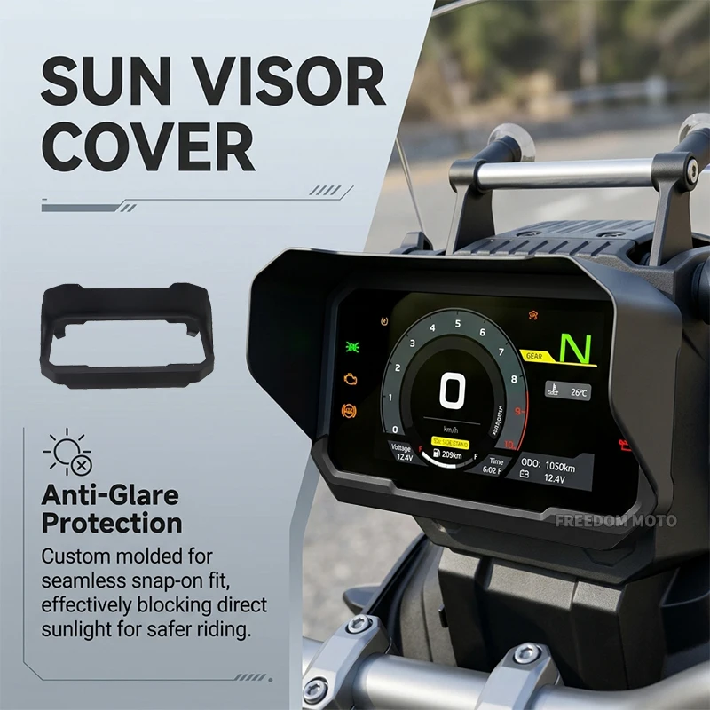 Motorcycle Instrument Sun Visor Dashboard Sunshade Anti‑Glare Screen Protector Guard For CFMOTO 450MT 450NK 700MT ADV 2024‑2026
