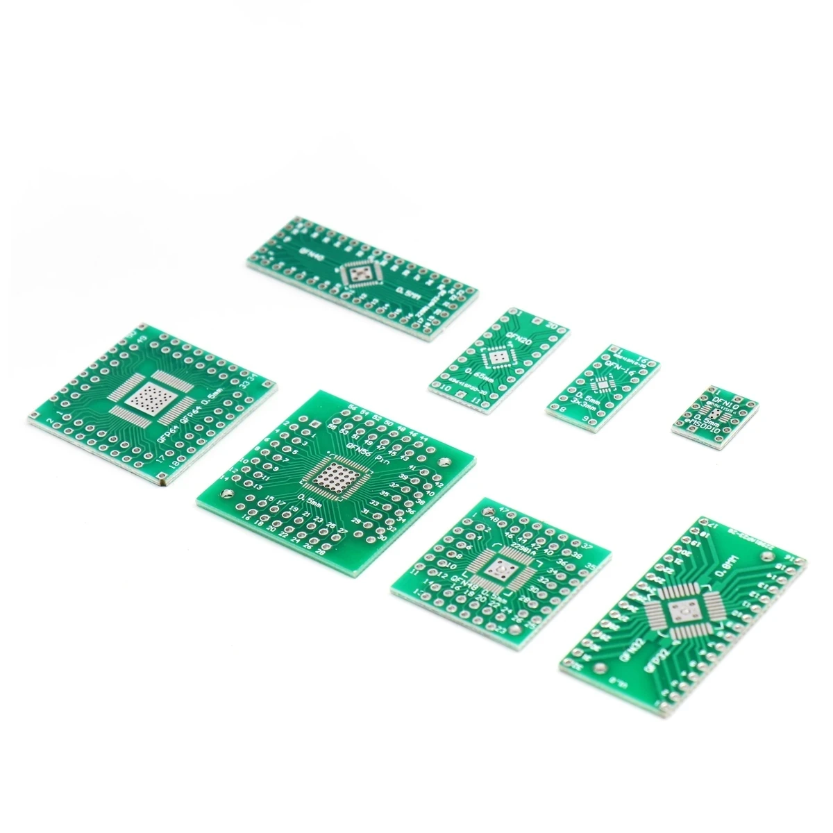 10Pcs QFN10 QFN16 QFN20 QFN32 QFN44 QFN56 QFN64 Adapter Board QFN to 0.5mm 0.65mm 0.8mm SMT Test Board PCB Plate