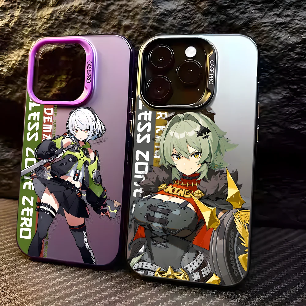 

Zenless Zone Zero Anby Demara Phone Case For IPhone 16 15 14 13 12 11 Pro Max Black Matte Multicolor Laser Metallic Aurora Funda