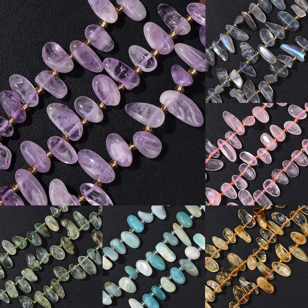7-16mm Long Teeth Shape Crystal Beads Irregular Natural Amazonite Gems Beads For Jewelry Making Necklace DIY Accessorie Bracelet