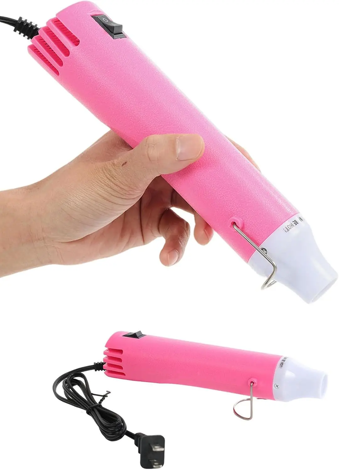 

Pink 300W Heat Gun for Crafting, 110V, 3.28ft Cord, Stand Included, DIY Embossing & Shrink Wrap