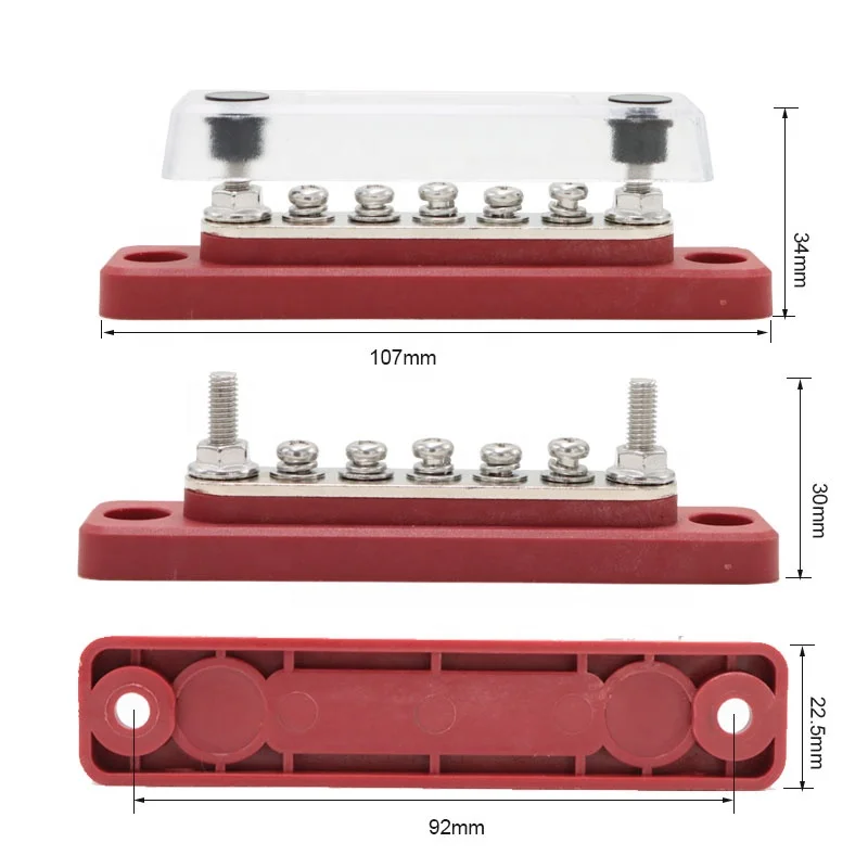 

12V 24V 5 Terminal Battery Bus Bar 60A BusBar Power Distribution Post Block