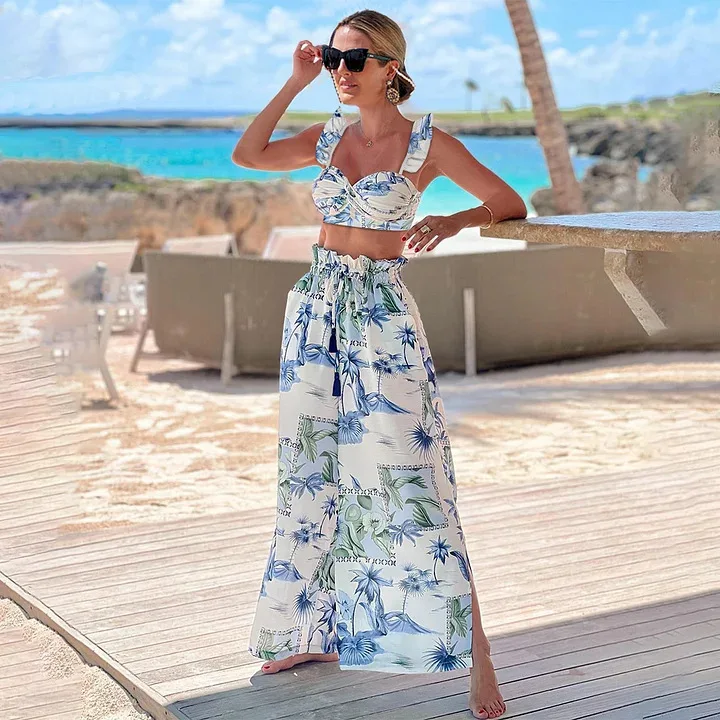 

2025 Fashion Bikini Seaside Vacation Printed Split Swimsuit Female Explosion Swimming Suit Maillot De Bain Femme