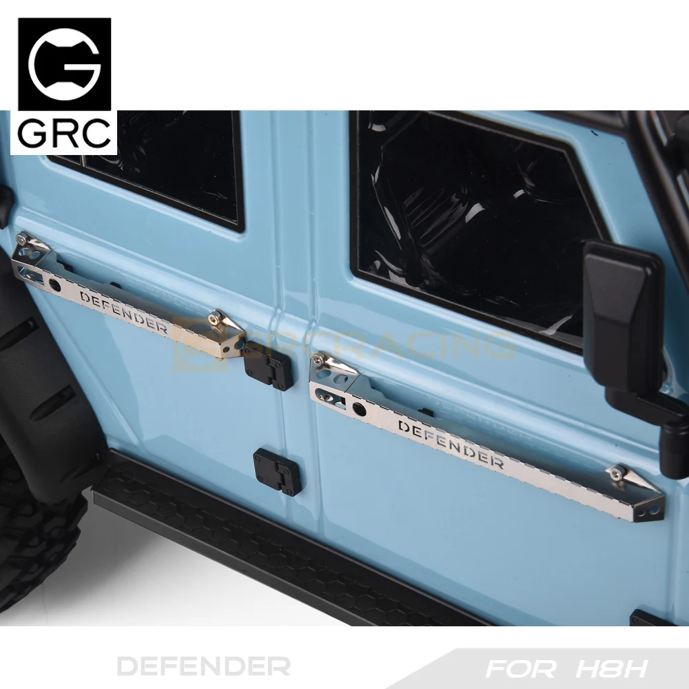 GRC 1/8 Edelstahl Türgriff Blätter Rüstung Schutz Metall Dekoration für H8H Defender Upgrade Option Teile # G190QS/QB