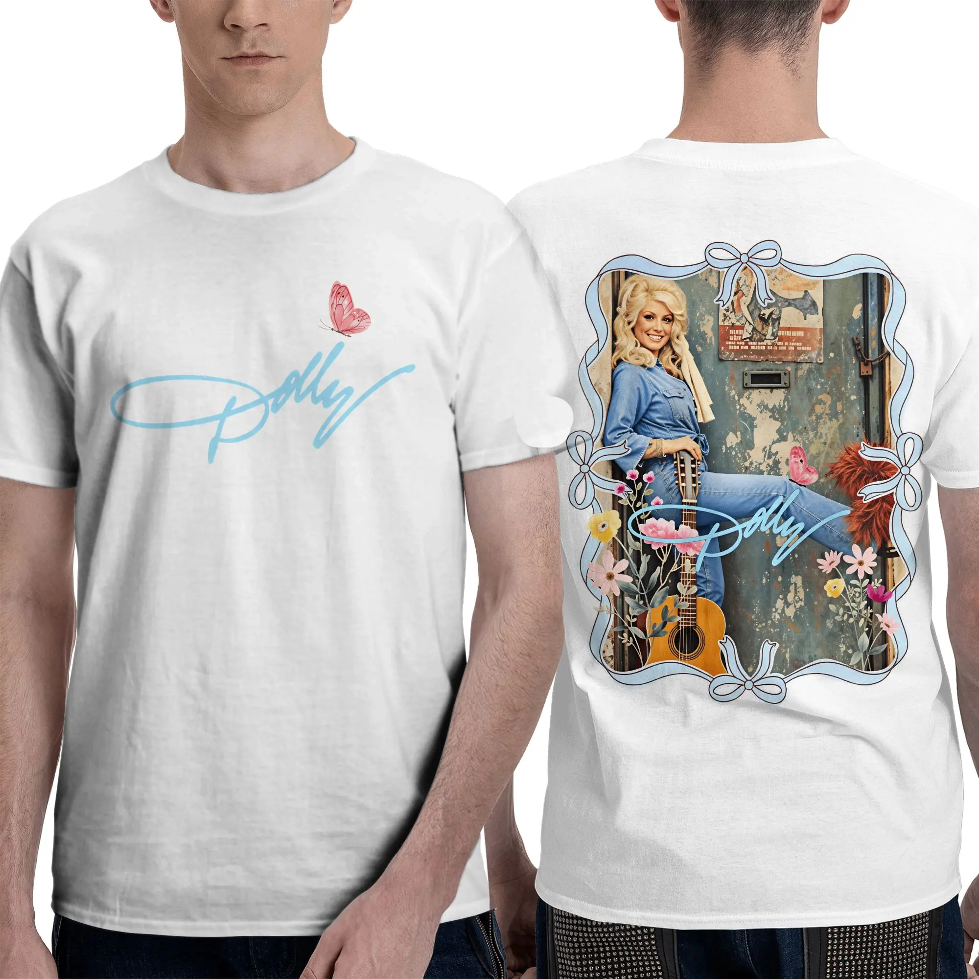 Dolly Parton T-Shirt Men  Streetwear Pure Cotton T Shirts Summer O-Neck Hipster Tee Shirt Print Plus Size Clothing