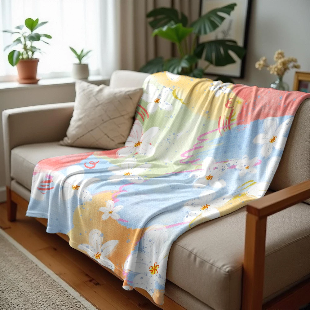 Jasmine Bloom Lightweight Microfiber Soft Christmas Fleece Blanket Warm Cozy Throw for Bed Sofa Office Travel All Season