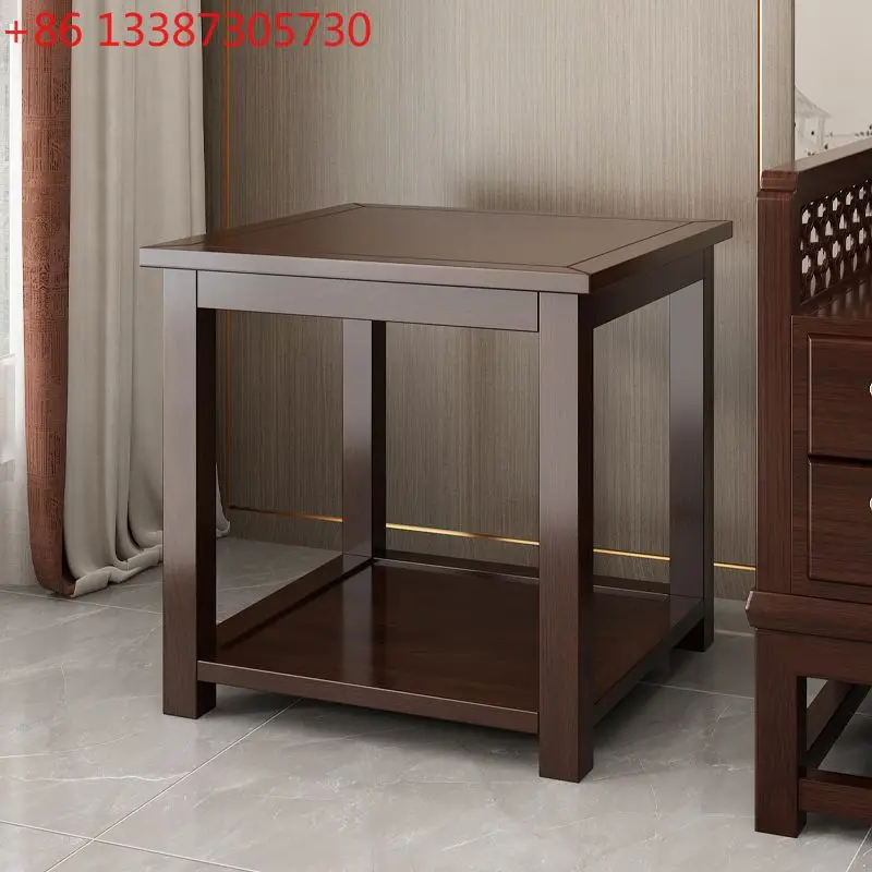 

Новый китайский журнальный столик из массива эбенового дерева с кожаной отделкой, маленький квадратный столик, угловой столик для гостиной