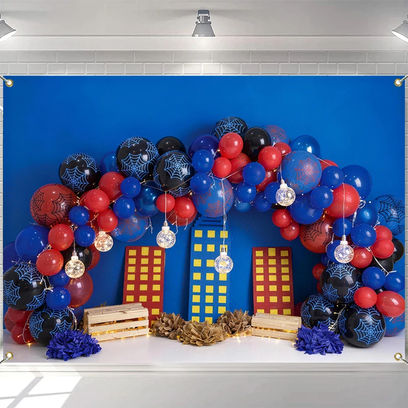 

LS Superhero Backdrop for Birthday Party Decorations City Building Super Hero Theme Party Photo Background Photoshoot