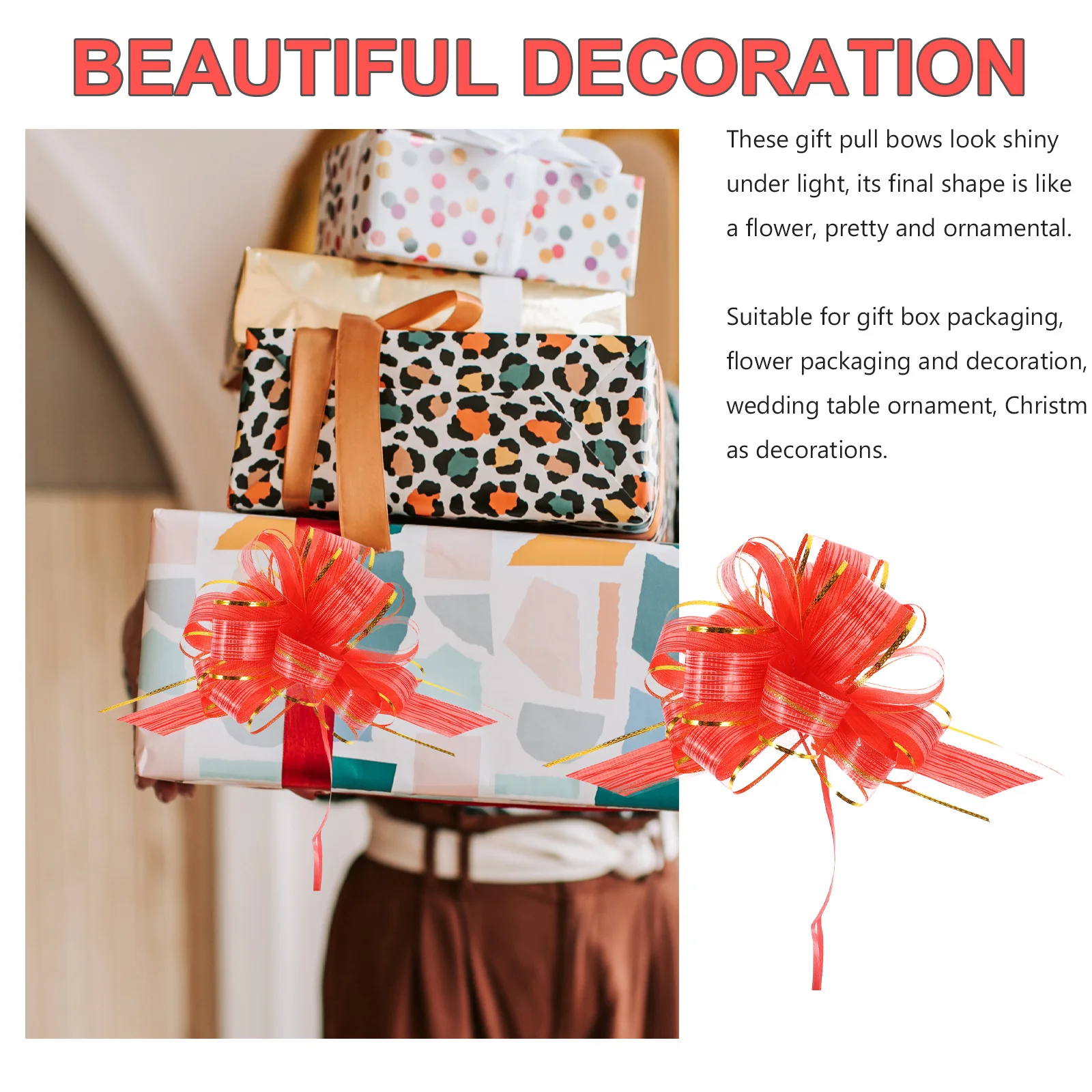 

20Pcs Gift Wrapping Pull Bows Wedding Flowers Decor Party Supplies Bowknots Pull Bows Bowknots Flowers Decor Party Supplies